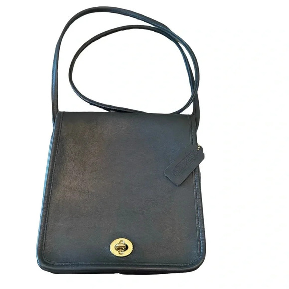Coach Vintage Black Leather Compact Pouch C4B-9620 - Picture 1 of 16